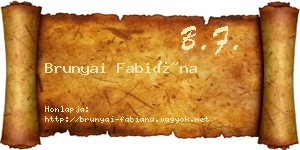 Brunyai Fabiána névjegykártya